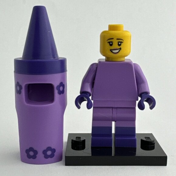 Lego Crayon Girl Minifigure w Base Purple 71023 coltlm2 Lego Movie 2 - Picture 3 of 8